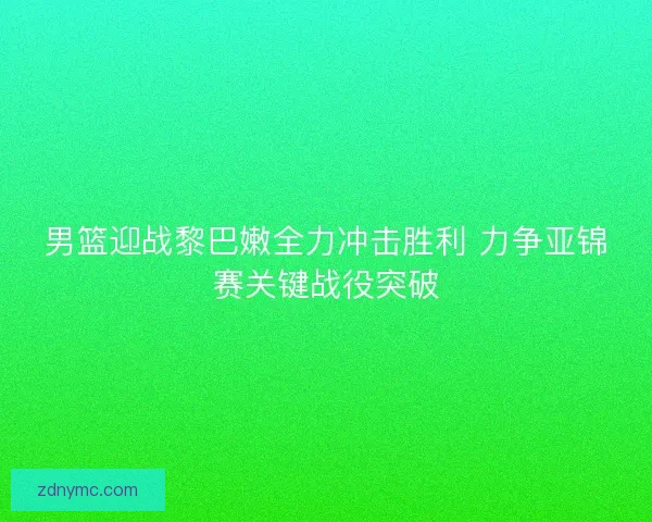 男篮迎战黎巴嫩全力冲击胜利 力争亚锦赛关键战役突破 男篮迎战黎巴嫩全力冲击胜利 力争亚锦赛关键战役突破