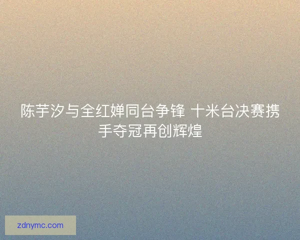 陈芋汐与全红婵同台争锋 十米台决赛携手夺冠再创辉煌