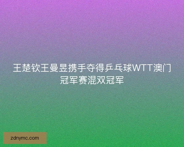 王楚钦王曼昱携手夺得乒乓球WTT澳门冠军赛混双冠军 王楚钦王曼昱携手夺得乒乓球WTT澳门冠军赛混双冠军