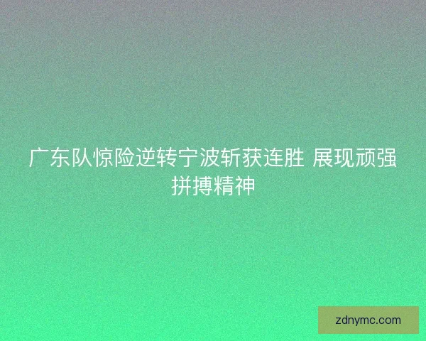 广东队惊险逆转宁波斩获连胜 展现顽强拼搏精神 广东队惊险逆转宁波斩获连胜 展现顽强拼搏精神