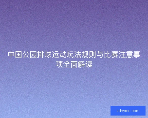 中国公园排球运动玩法规则与比赛注意事项全面解读 中国公园排球运动玩法规则与比赛注意事项全面解读