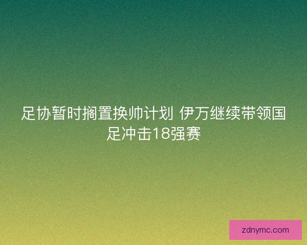 足协暂时搁置换帅计划 伊万继续带领国足冲击18强赛