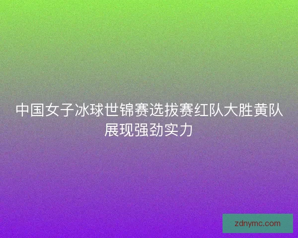 中国女子冰球世锦赛选拔赛红队大胜黄队展现强劲实力